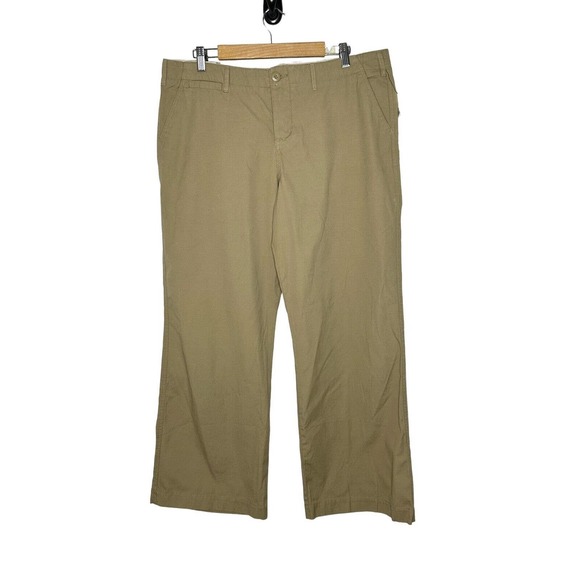 NWT Norma Kamali Womens Casual Chino Pant Size 16 Wide Leg Button‎ Fly In Sand - Picture 1 of 12
